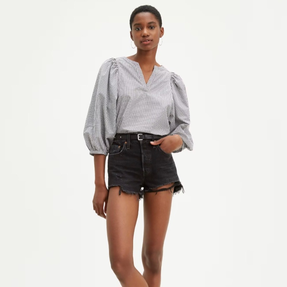 Levi’s 501 Black High Waisted Women’s Denim Shorts